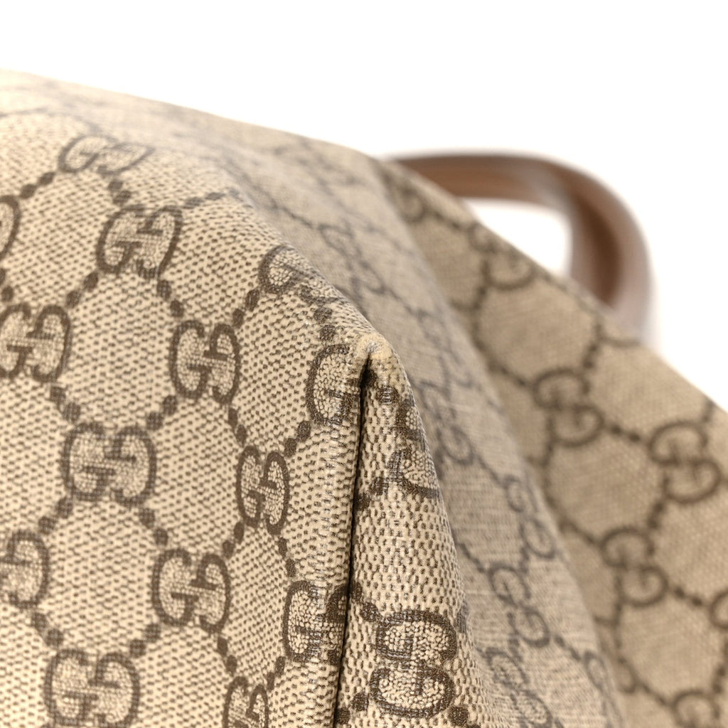 GG Supreme Monogram Medium Ophidia Shopping Tote Brown wholesalehk.shop