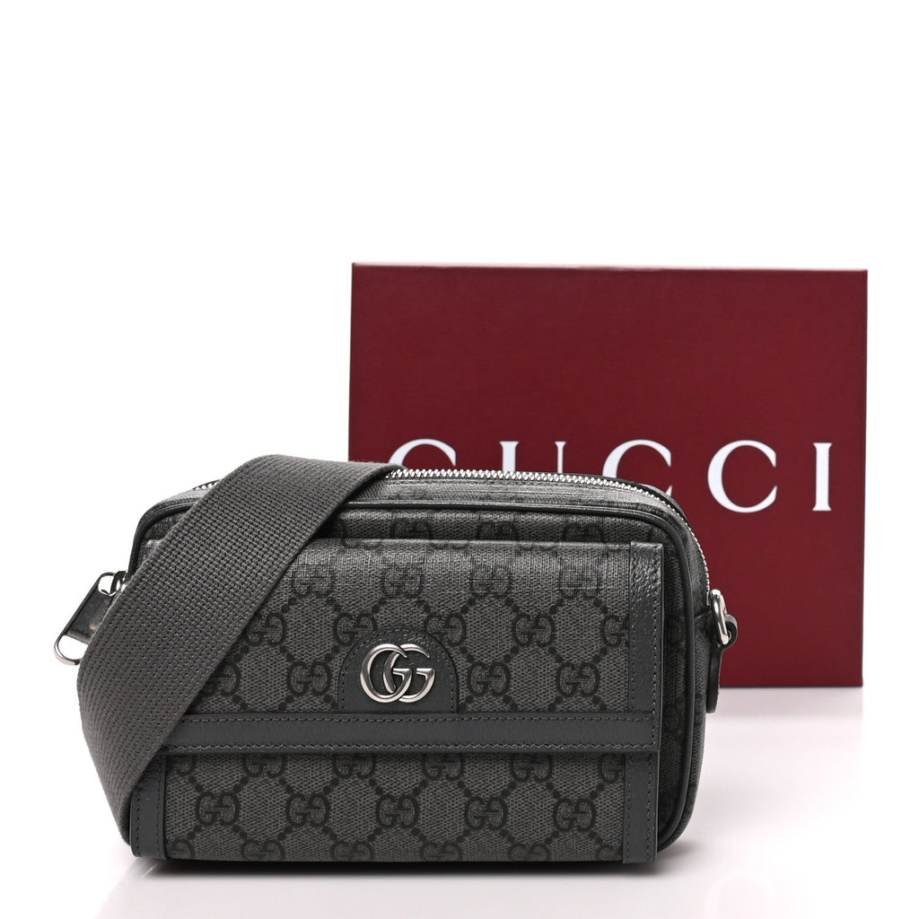 GG Supreme Monogram Textured Dollar Calfskin Mini Ophidia Bag Graphite Grey wholesalehk.shop