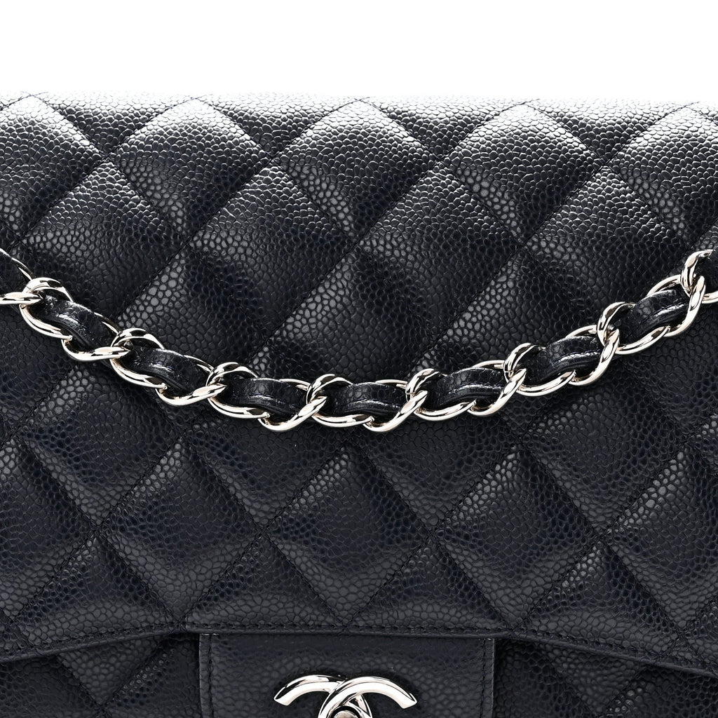 Caviar Quilted Jumbo Double Flap Navy Blue Navy Blue wholesalehk.shop