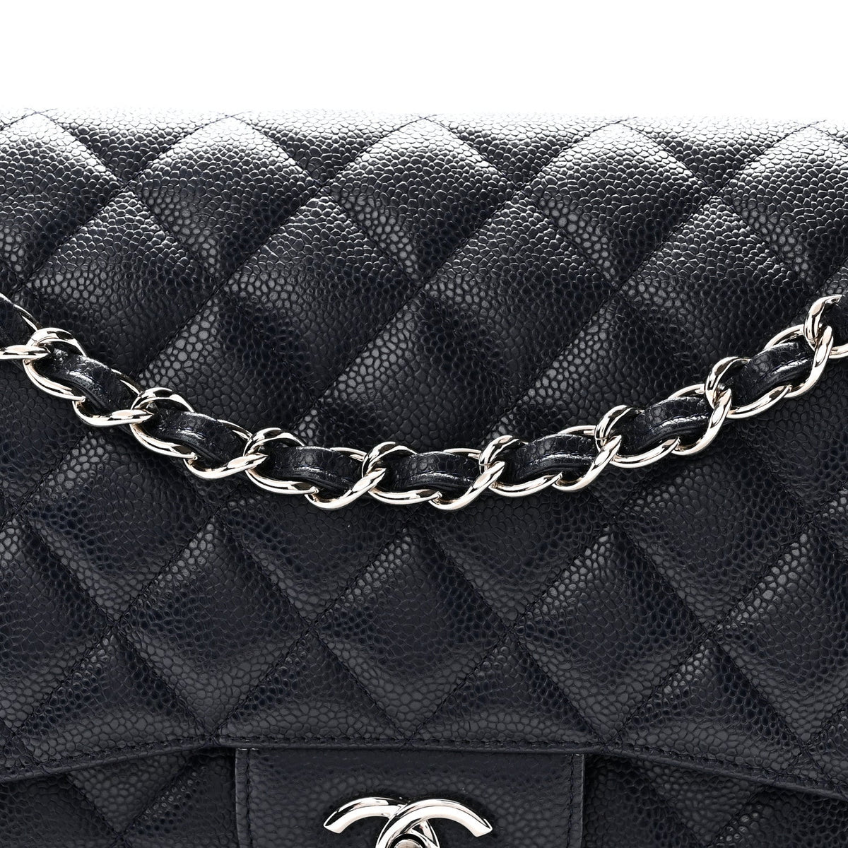 Caviar Quilted Jumbo Double Flap Navy Blue Navy Blue wholesalehk.shop