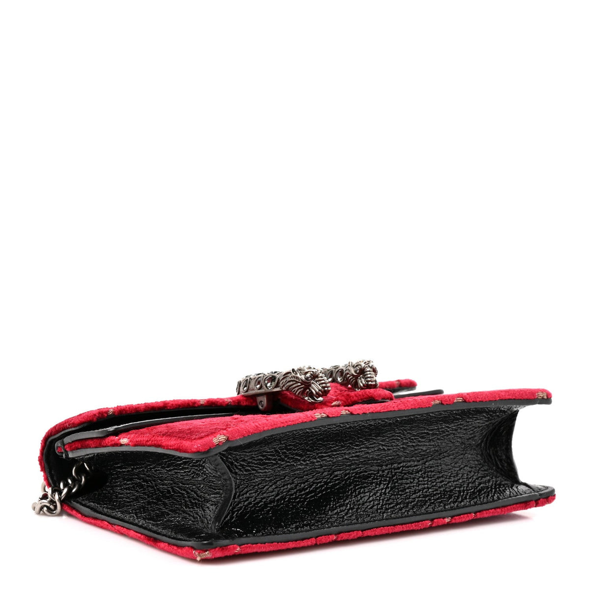 Velvet GG Monogram Super Mini Dionysus Shoulder Bag Red Cipria Black wholesalehk.shop