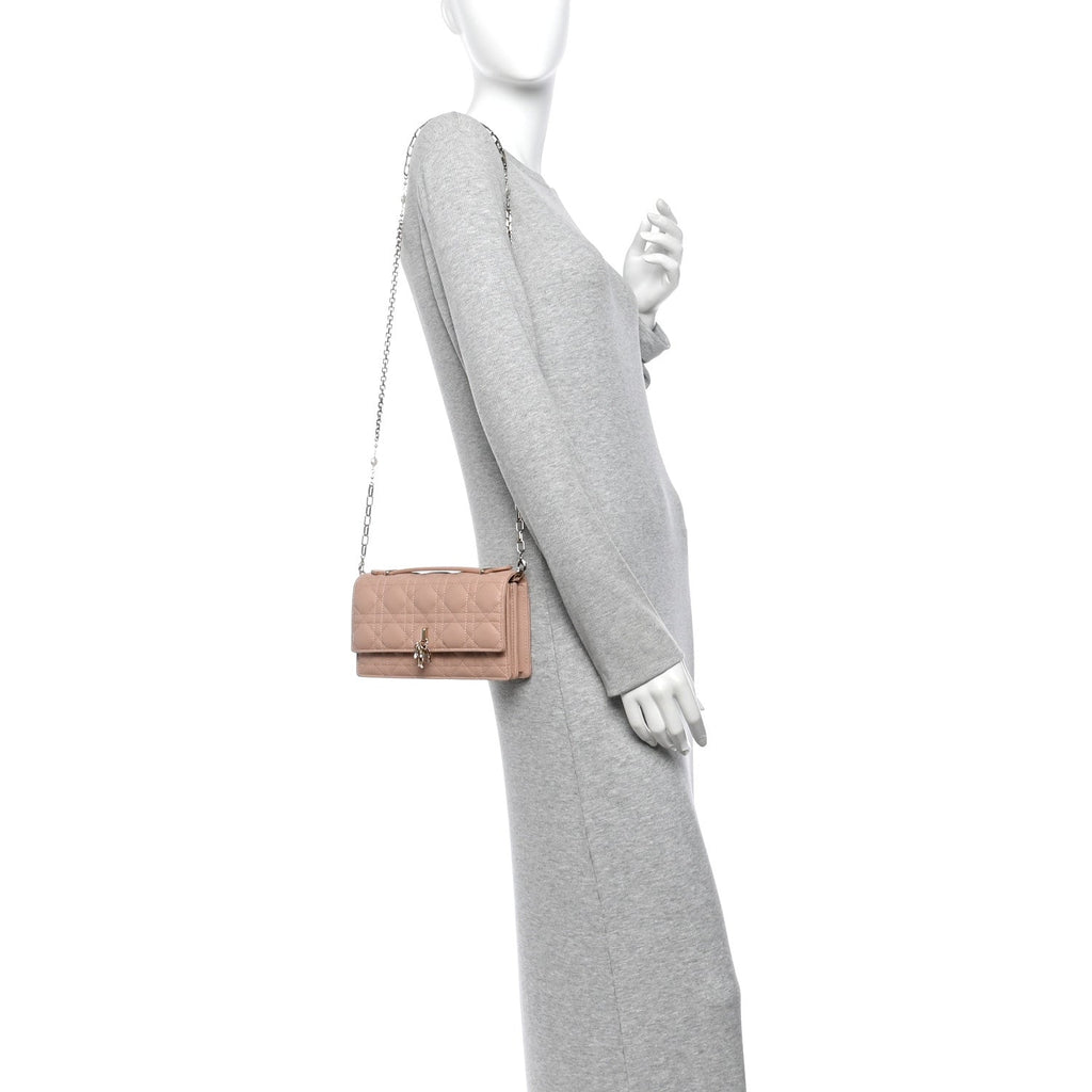 Lambskin Chain Lady My Dior Mini Chain Pouch Rose De Vents wholesalehk.shop
