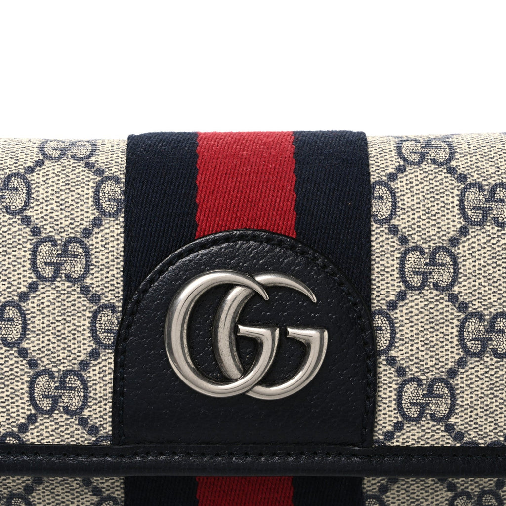 GG Supreme Monogram Web Small Ophidia Belt Bag 90 36 Beige Navy wholesalehk.shop