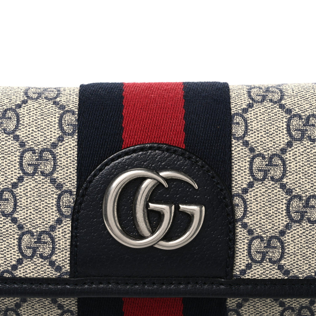 GG Supreme Monogram Web Small Ophidia Belt Bag 90 36 Beige Navy wholesalehk.shop