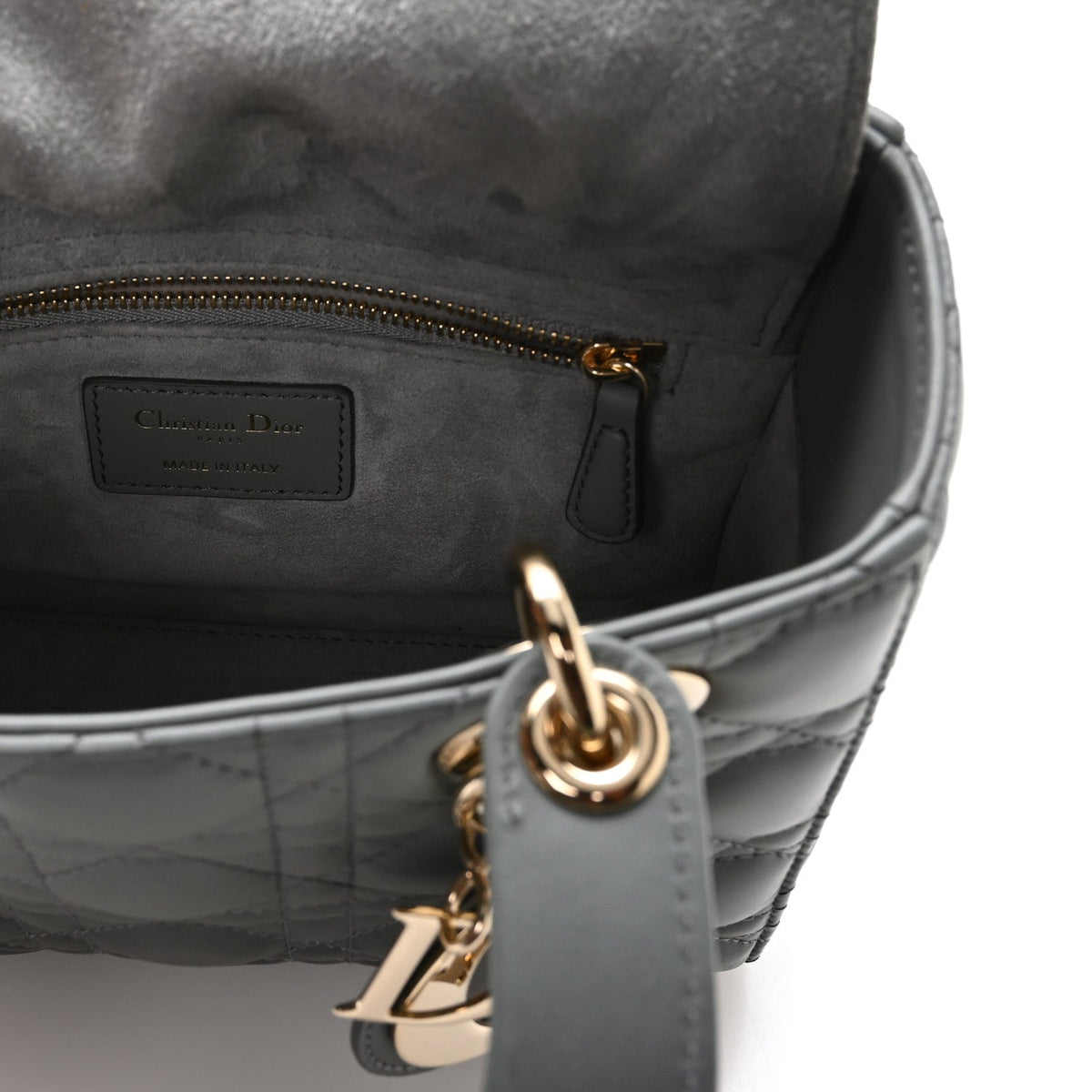Lambskin Cannage Gradient Small My ABCDior Lady Dior Grey wholesalehk.shop