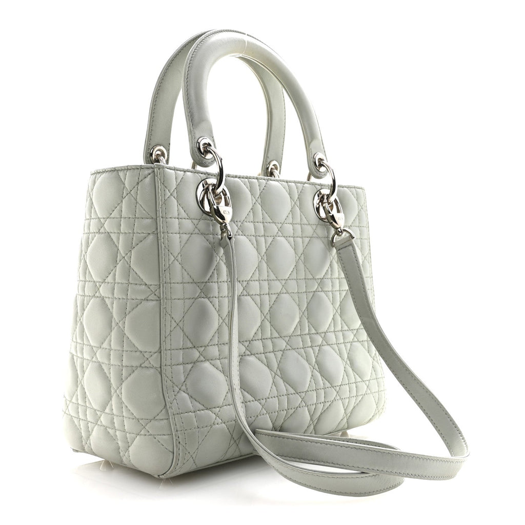 Lambskin Cannage Medium Lady Dior Green wholesalehk.shop