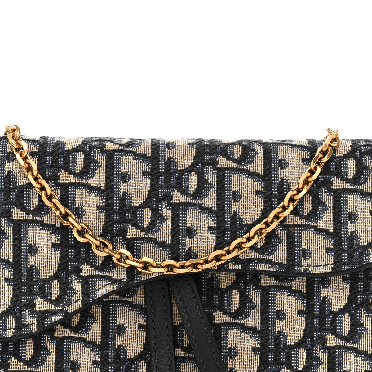 Oblique Saddle Chain Long Wallet Blue wholesalehk.shop