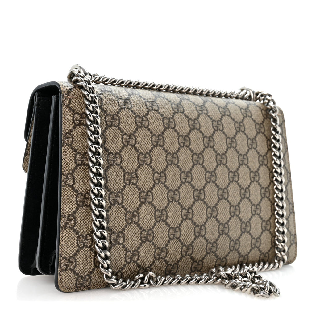 GG Supreme Monogram Small Dionysus Shoulder Bag Black wholesalehk.shop