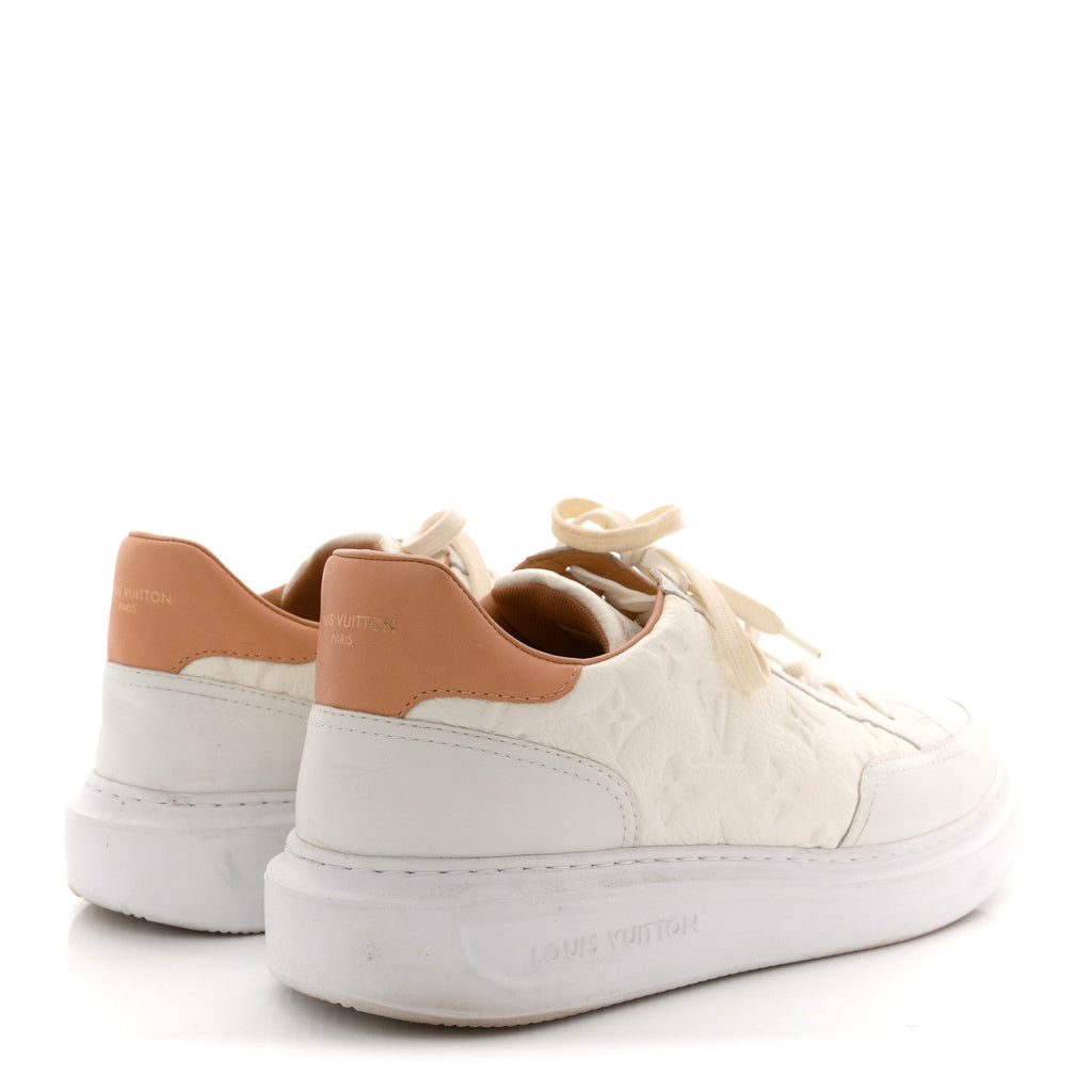 Grained Calfskin Embossed Monogram Mens Beverly Hills Sneakers 8.5 White £¨ Direct shipment via from wholesalehk.shop