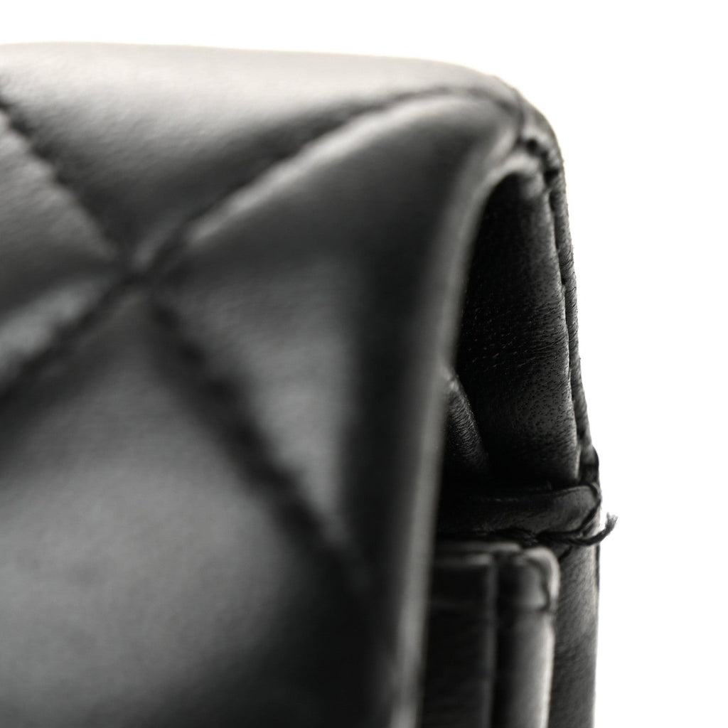 Lambskin Quilted Medium Double Flap So Black wholesalehk.shop