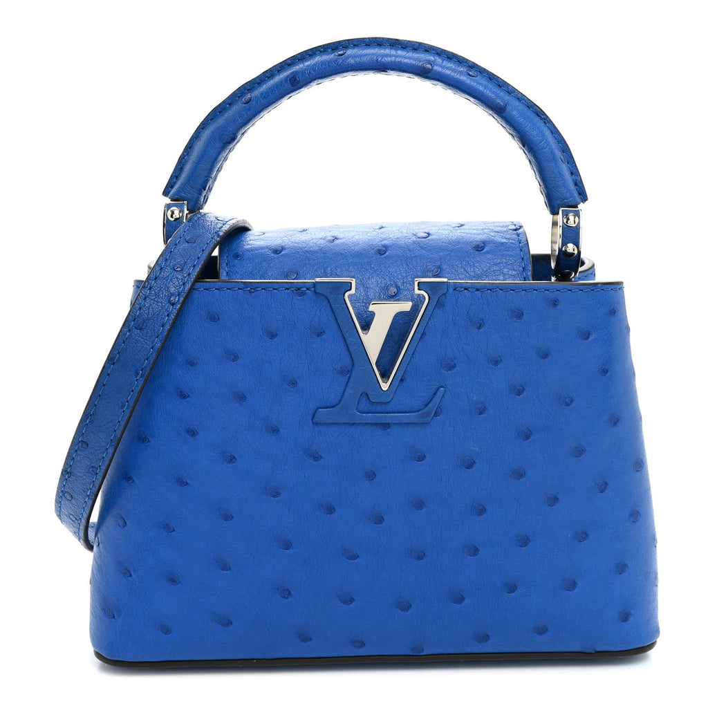 Ostrich Capucines Mini Saphir £¨ Direct shipment via from wholesalehk.shop