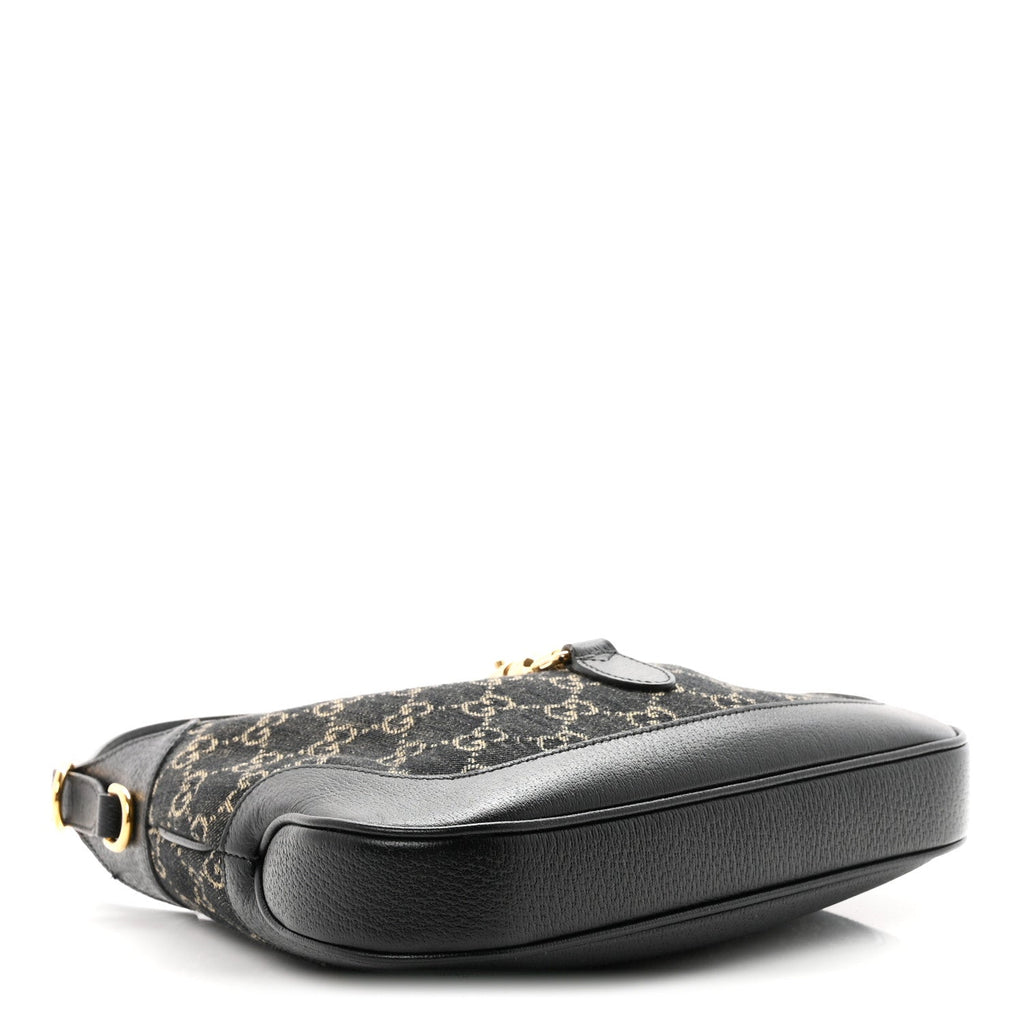Jacquard Denim GG Monogram Small Jackie 1961 Hobo Black Ivory £¨ Direct shipment via from wholesalehk.shop