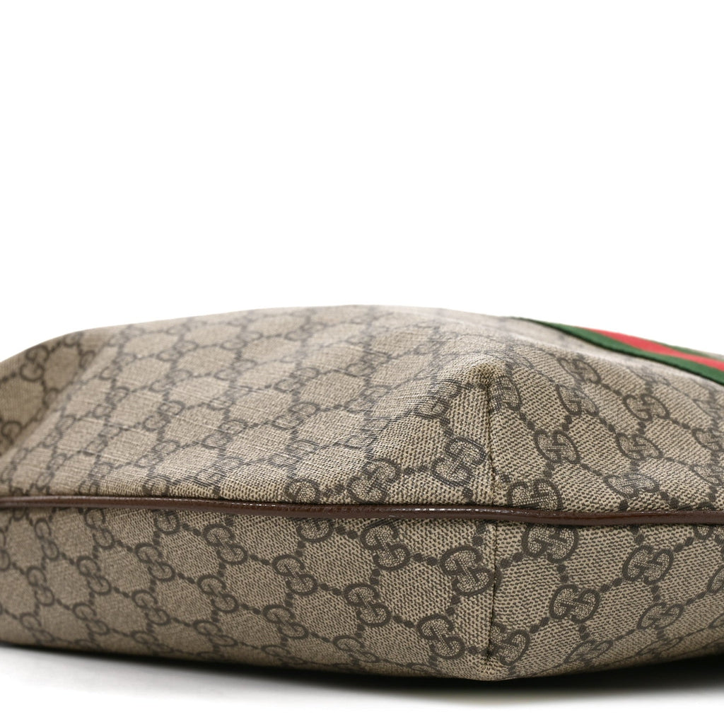GG Supreme Monogram Web Ophidia Half Moon Hobo Brown wholesalehk.shop