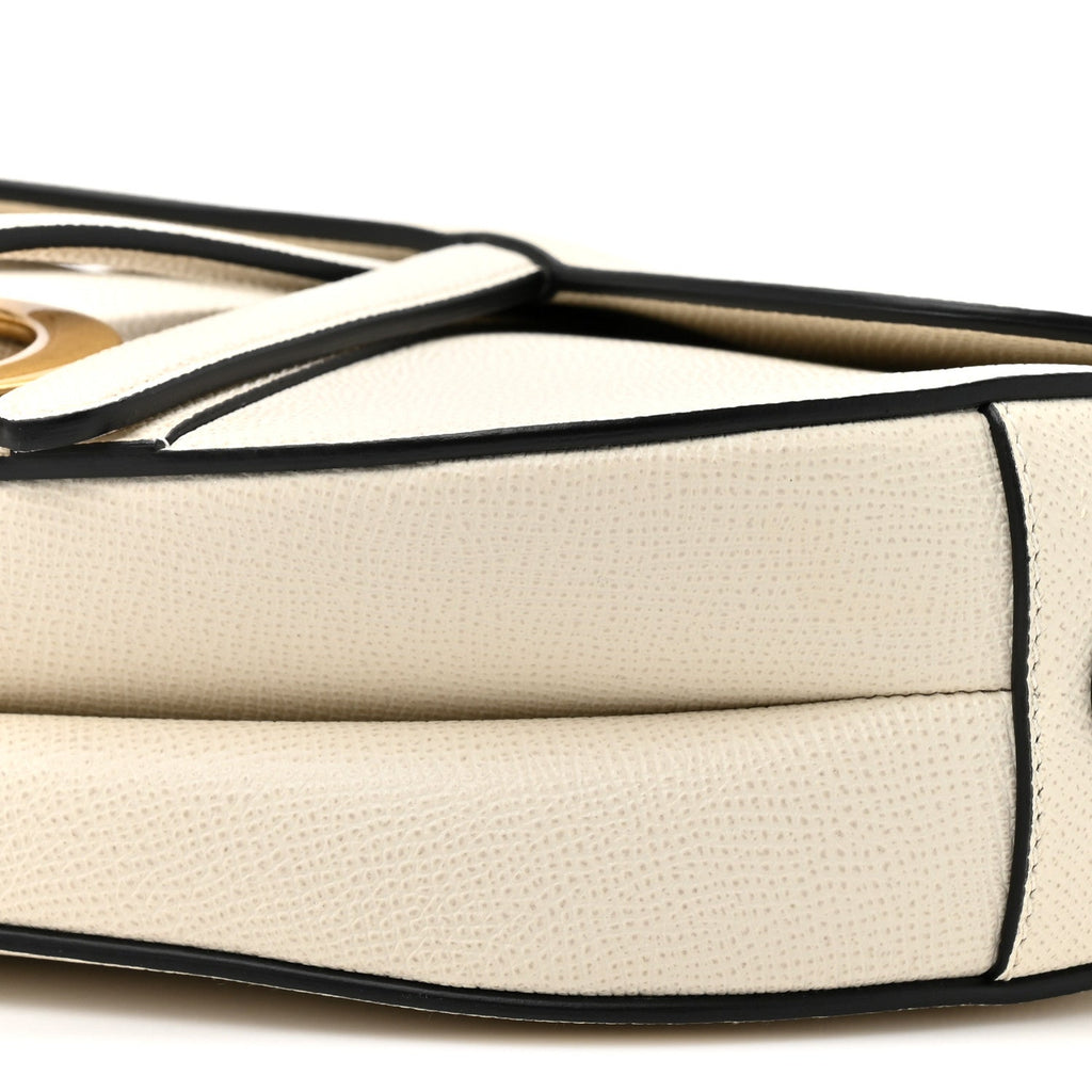 Grained Calfskin Saddle Bag With Strap Latte wholesalehk.shop