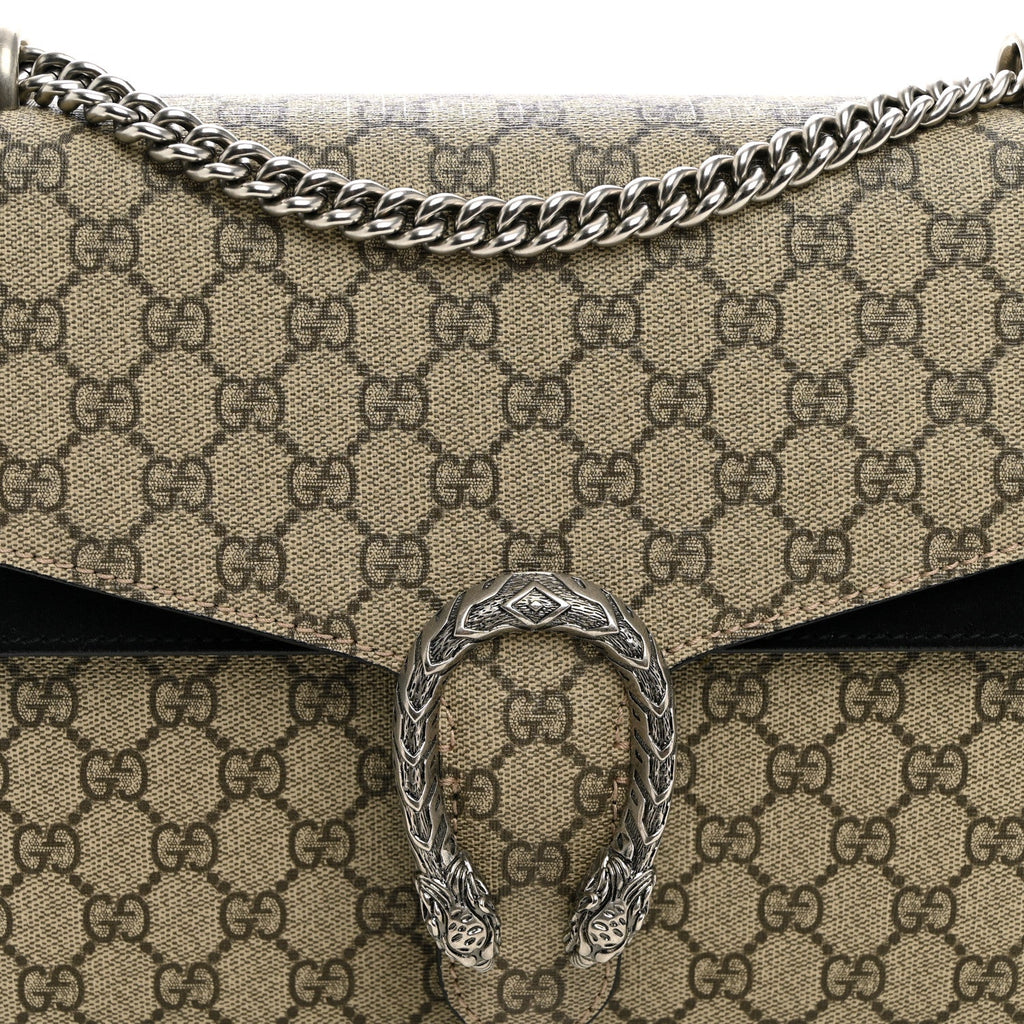 GG Supreme Monogram Medium Dionysus Shoulder Bag Black wholesalehk.shop