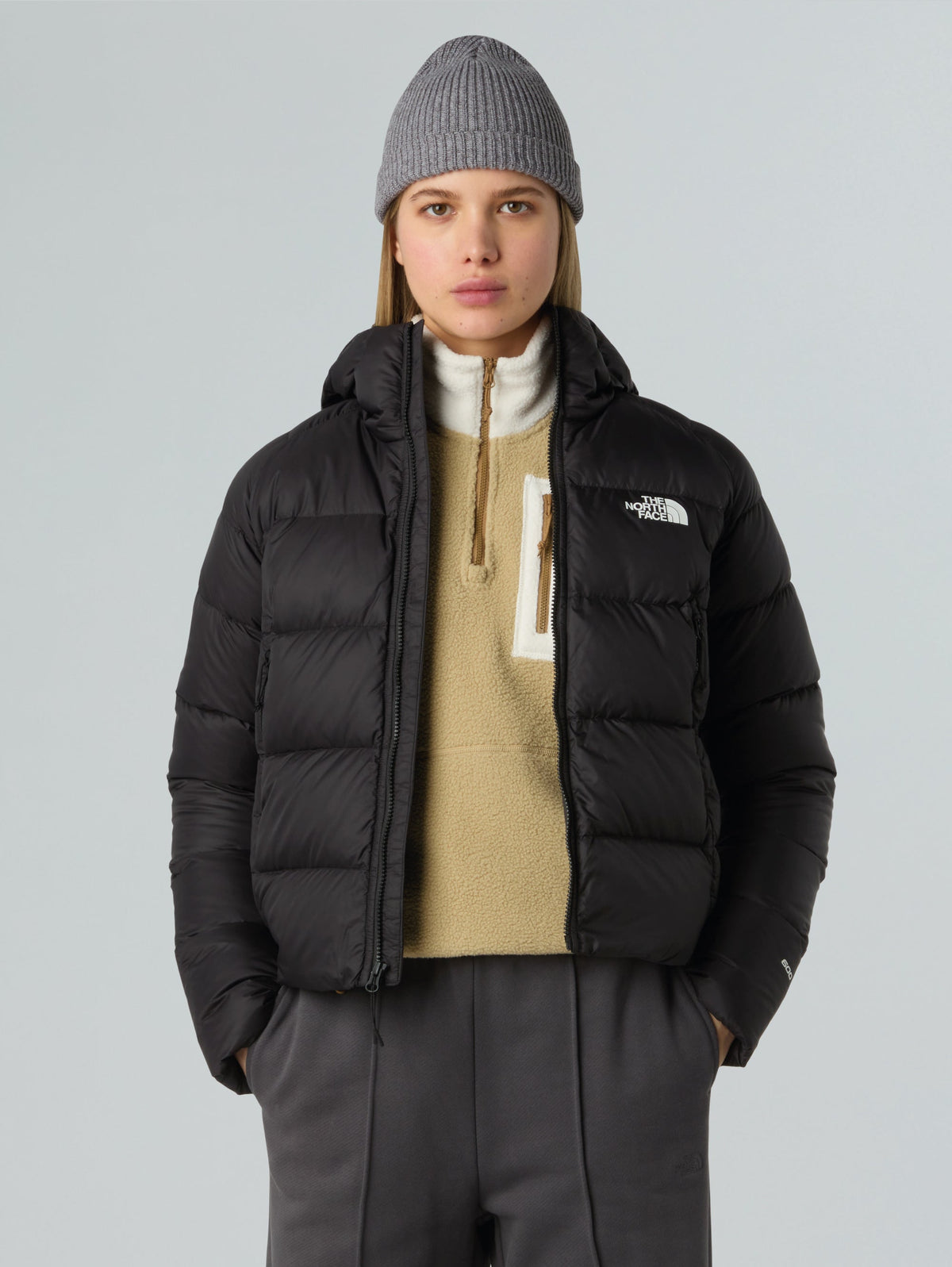 2026 New Arrival Giacca in Piumino con Cappuccio Hyalite Nero wholesalehk.shop