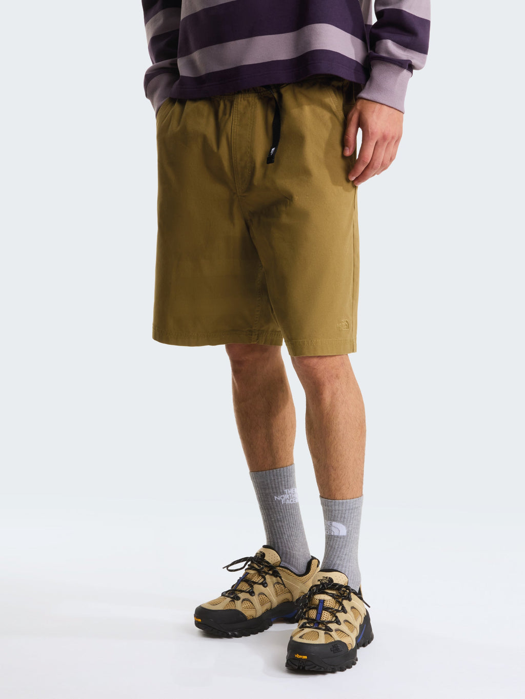 2026 New Arrival Pantaloncini Baggy in Cotone con Cinta Senape wholesalehk.shop