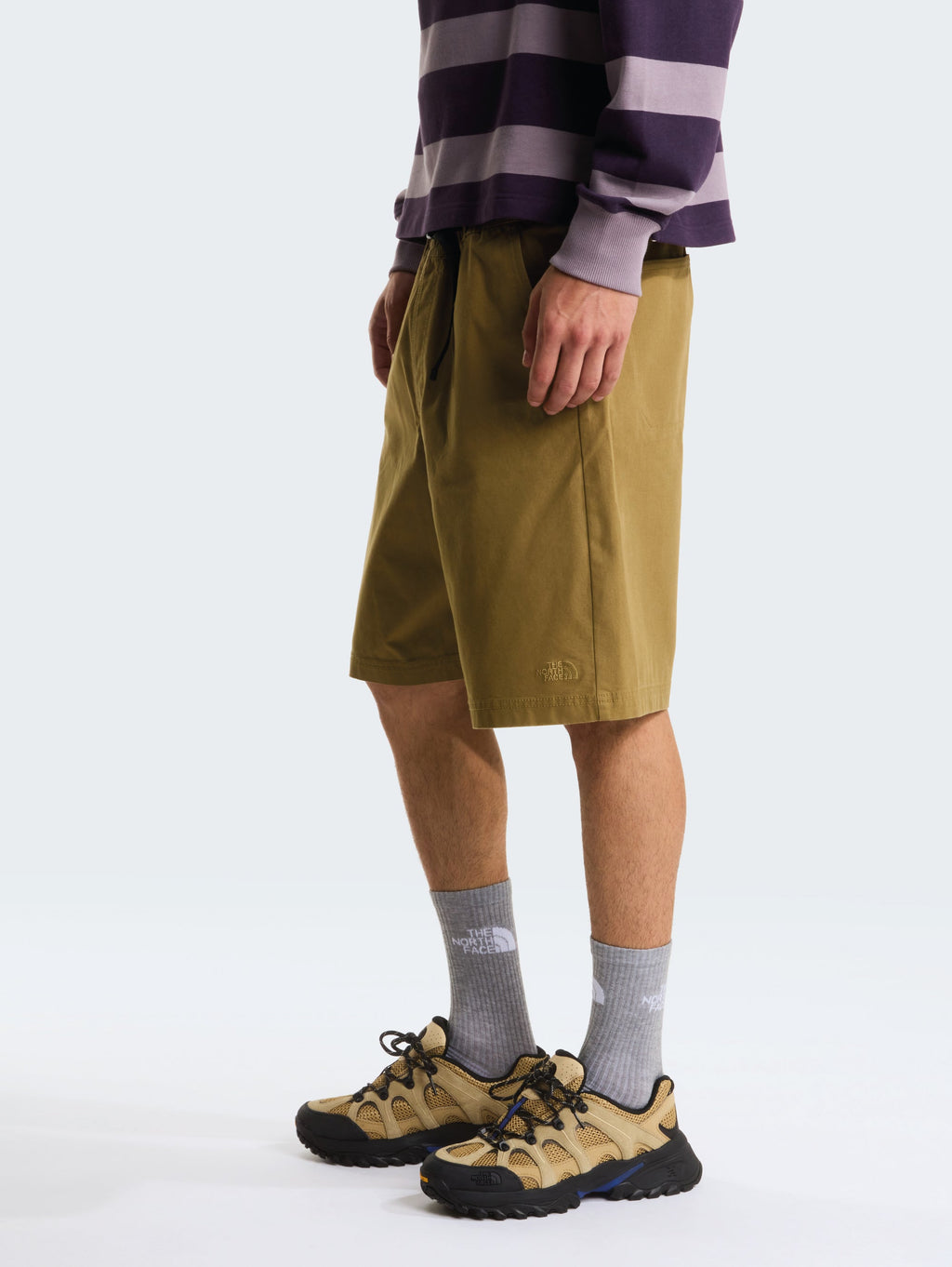 2026 New Arrival Pantaloncini Baggy in Cotone con Cinta Senape wholesalehk.shop