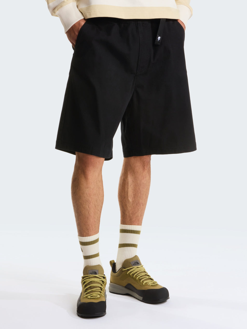 2026 New Arrival Pantaloncini Baggy in Cotone con Cinta Nero wholesalehk.shop