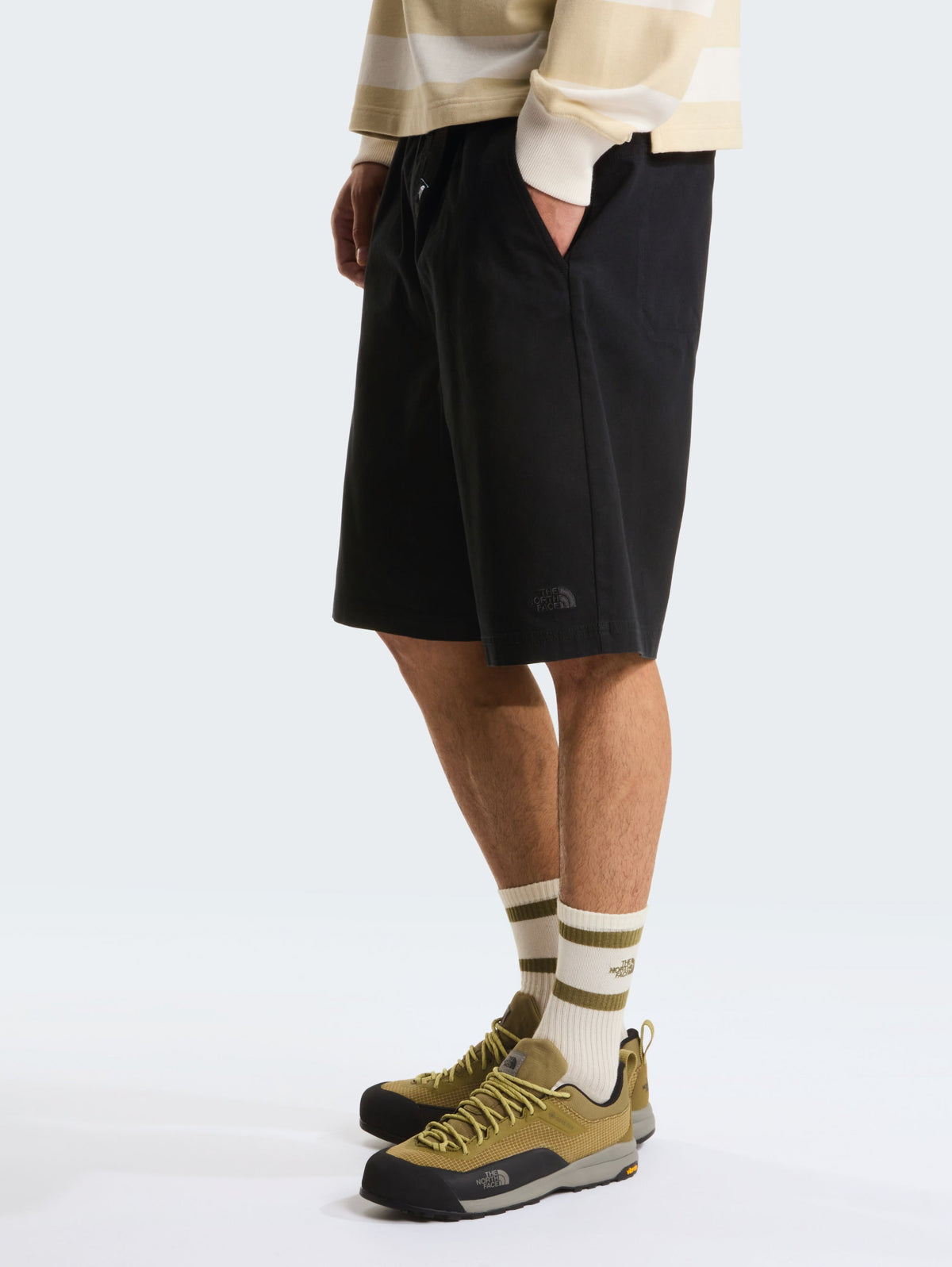 2026 New Arrival Pantaloncini Baggy in Cotone con Cinta Nero wholesalehk.shop