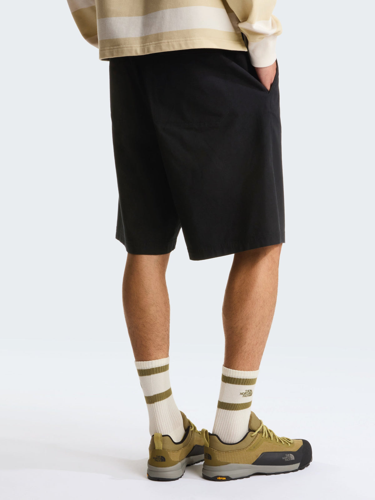 2026 New Arrival Pantaloncini Baggy in Cotone con Cinta Nero wholesalehk.shop
