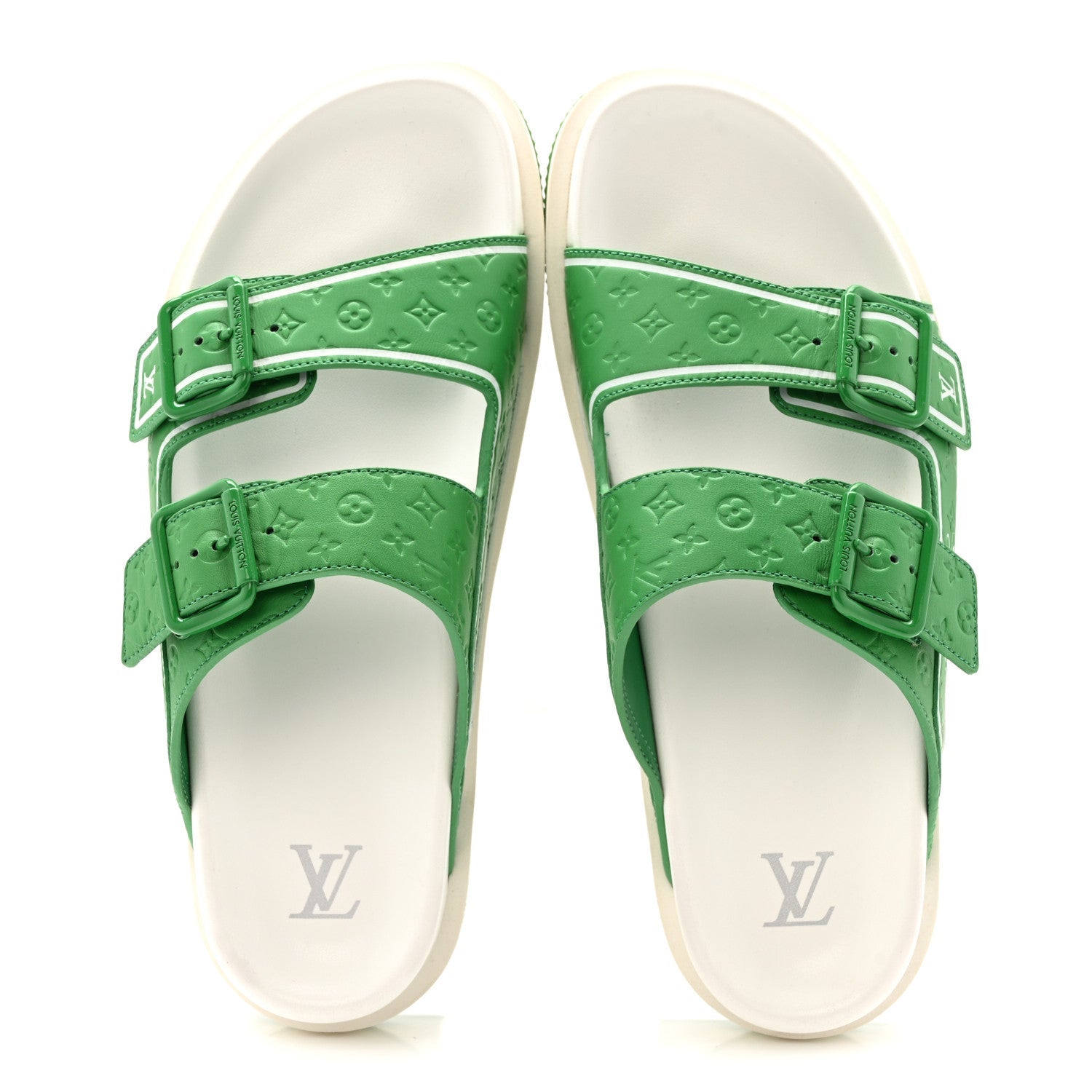 Calfskin Embossed Mens Script Trainer Mules 8 Green White £¨ Direct shipment via from wholesalehk.shop