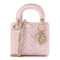 Metallic Lambskin Cannage Mini Lady Dior  Lotus wholesalehk.shop