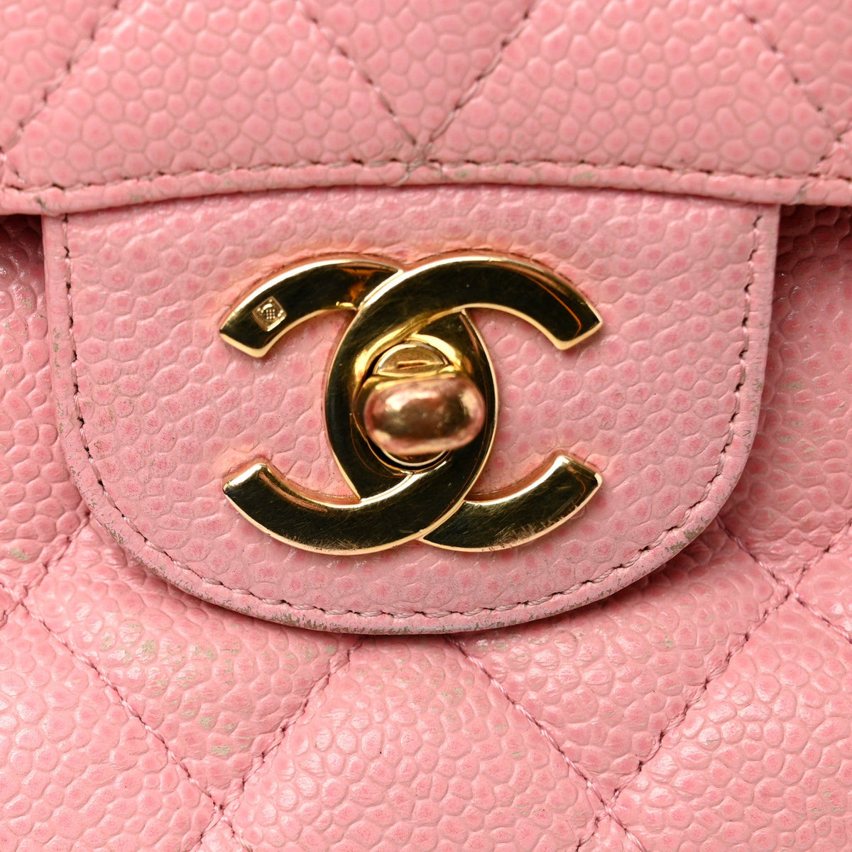 Caviar Quilted Medium Double Flap Light Pink wholesalehk.shop
