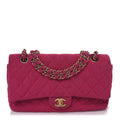 Tweed Quilted Medium Double Flap Fuchsia wholesalehk.shop