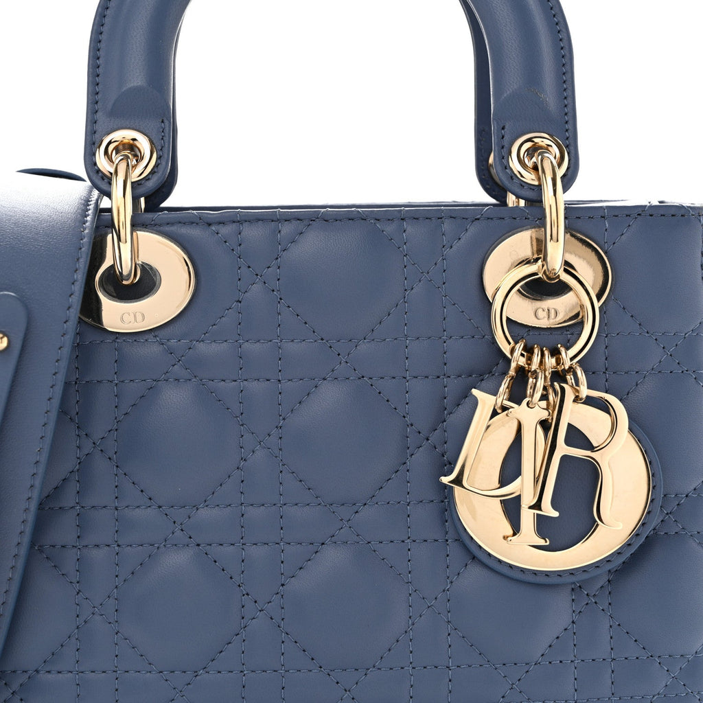 Lambskin Cannage Small My ABCDior Lady Dior Denim Blue wholesalehk.shop