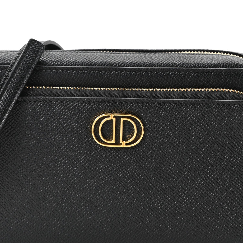 Grained Calfskin Caro Double Pouch Black wholesalehk.shop