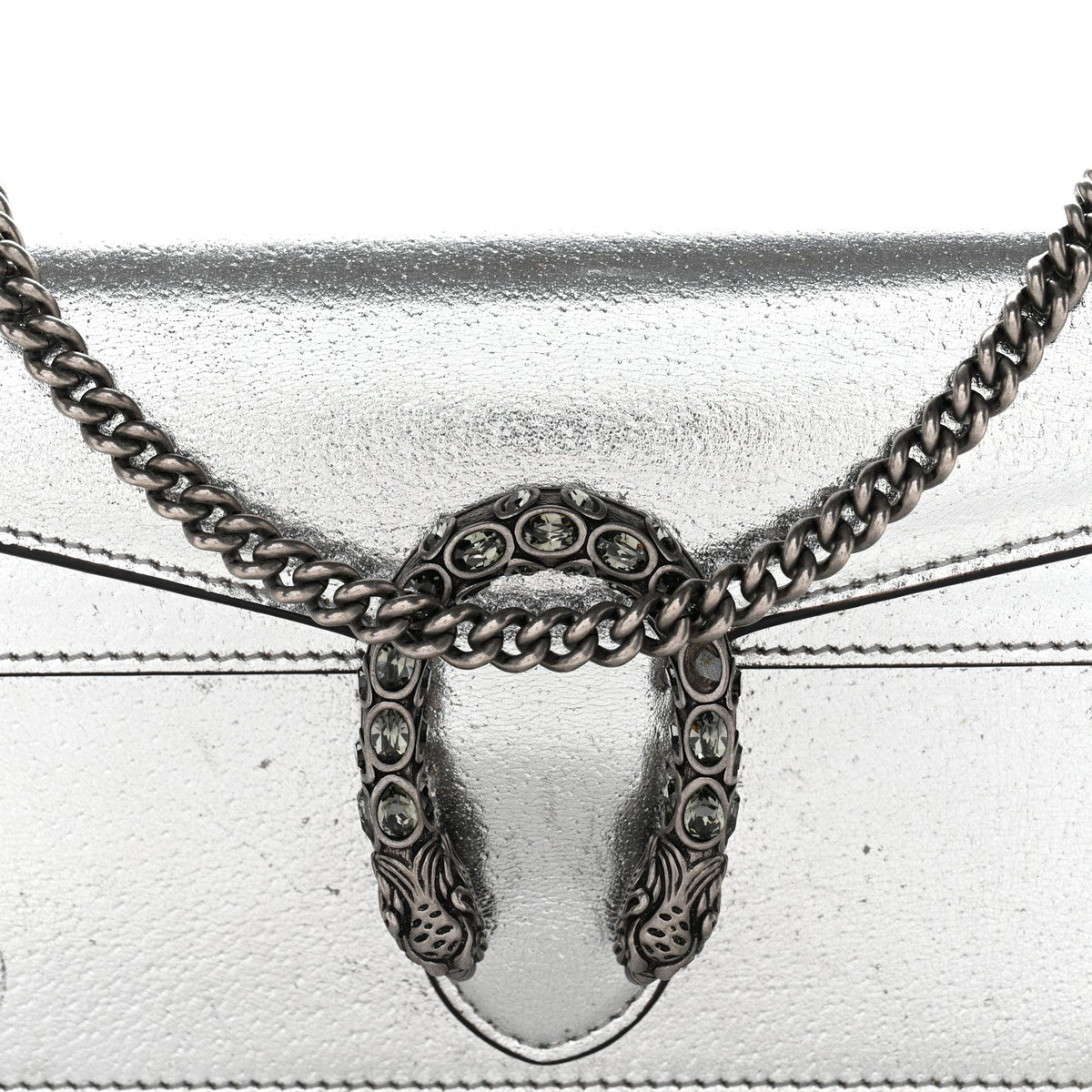 Metallic Calfskin Super Mini Dionysus Shoulder Bag Silver wholesalehk.shop