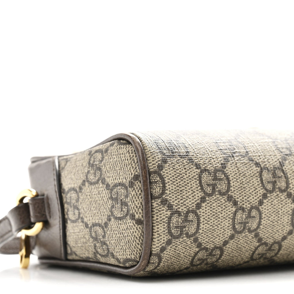 GG Supreme Monogram Textured Calfskin Super Mini Ophidia Shoulder Bag Beige Ebony New Acero wholesalehk.shop