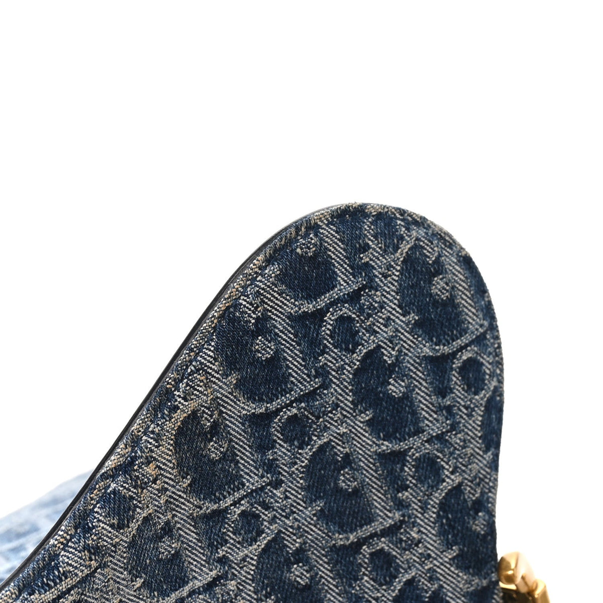 Denim Oblique Jacquard Saddle Bag With Strap Blue wholesalehk.shop