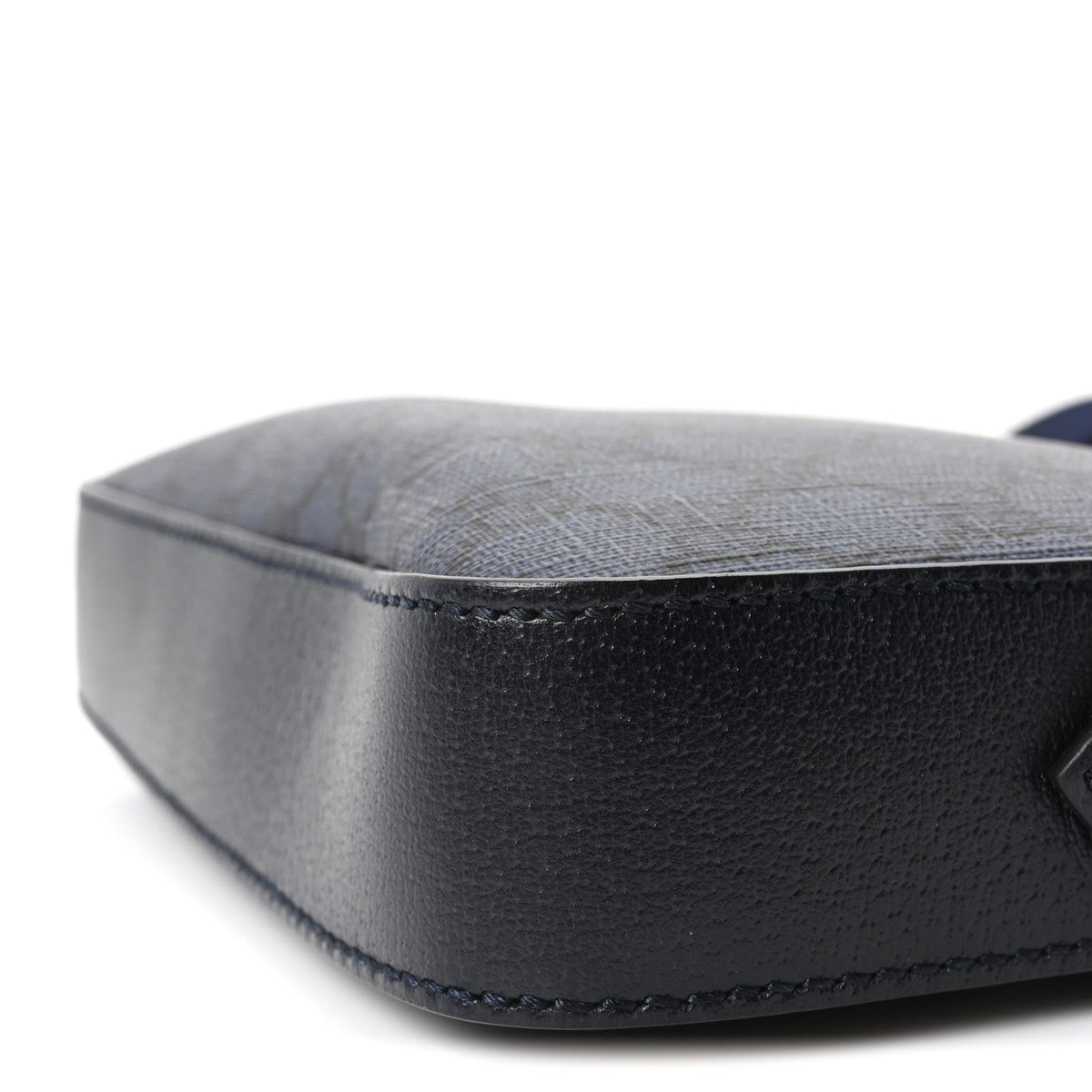 GG Supreme Monogram Textured Dollar Calfskin Web Ophidia Wristlet Shoulder Bag Black Blue wholesalehk.shop