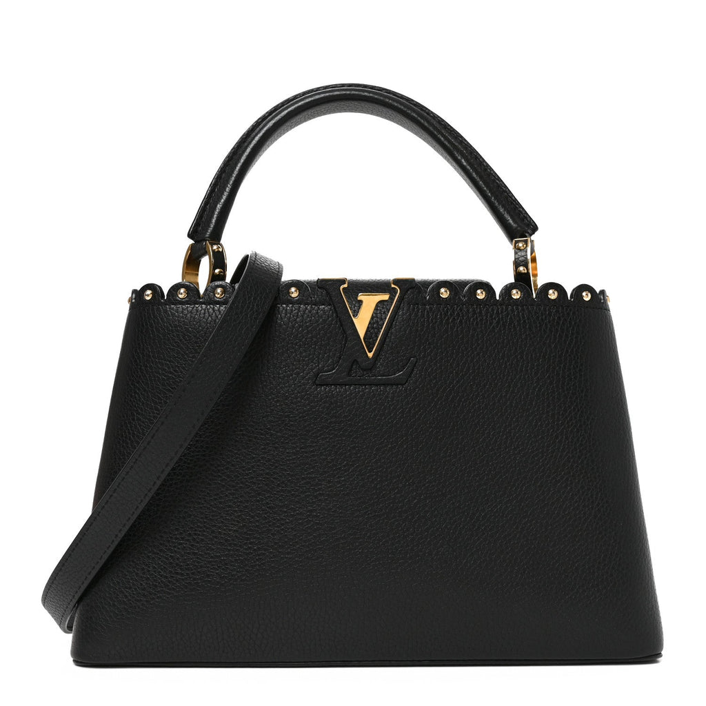 Taurillon Studded Capucines PM Black £¨ Direct shipment via from wholesalehk.shop