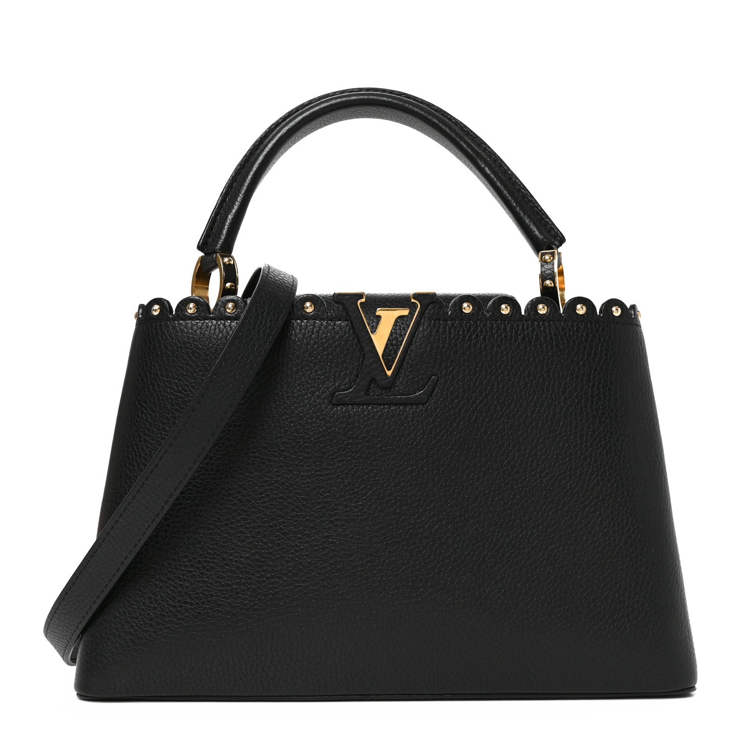 Taurillon Studded Capucines PM Black £¨ Direct shipment via from wholesalehk.shop