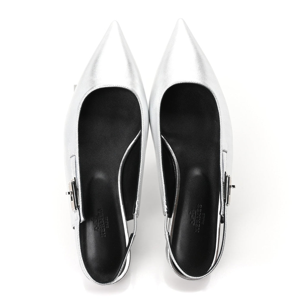 Nappa Lovely Slingback Flats 40 Gris Argent wholesalehk.shop
