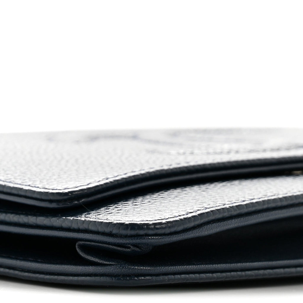 Caviar Timeless CC Wallet on Chain WOC Navy Blue wholesalehk.shop