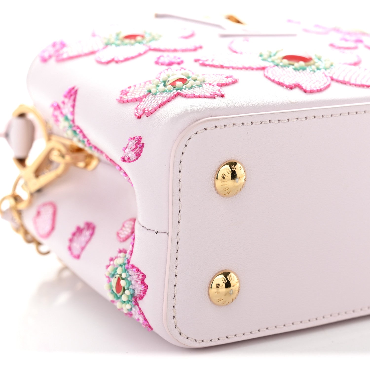 LV X TM Lambskin Beaded Embroidered Mini Cherry Blossom Capucines Pink £¨ Direct shipment via from wholesalehk.shop