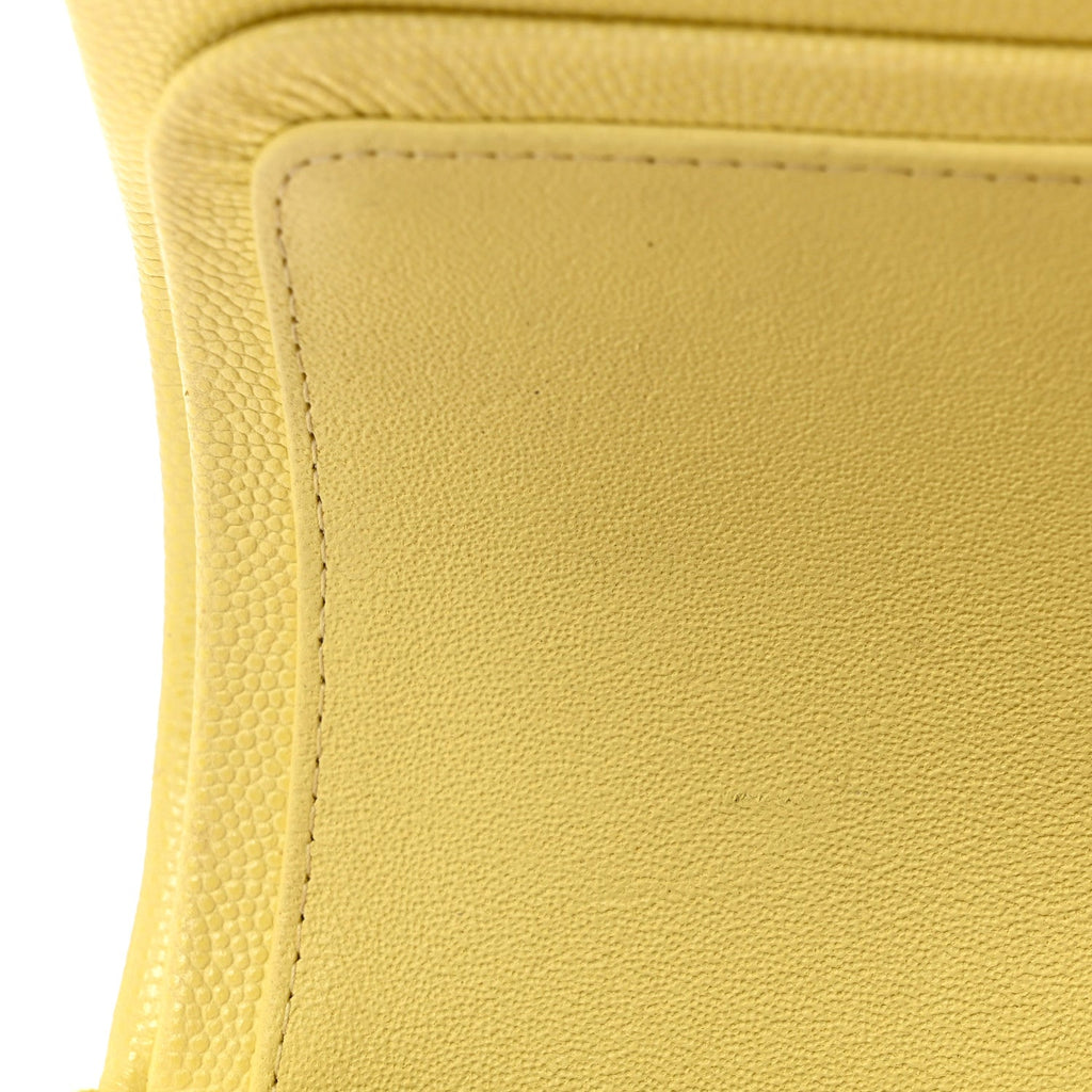 Caviar Quilted Small Double Flap Light Yellow wholesalehk.shop