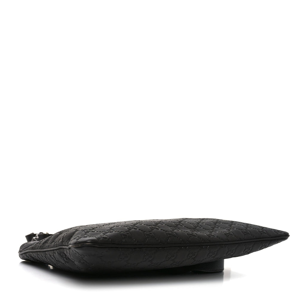 Guccissima Medium Flat Messenger Bag Black £¨ Direct shipment via from wholesalehk.shop