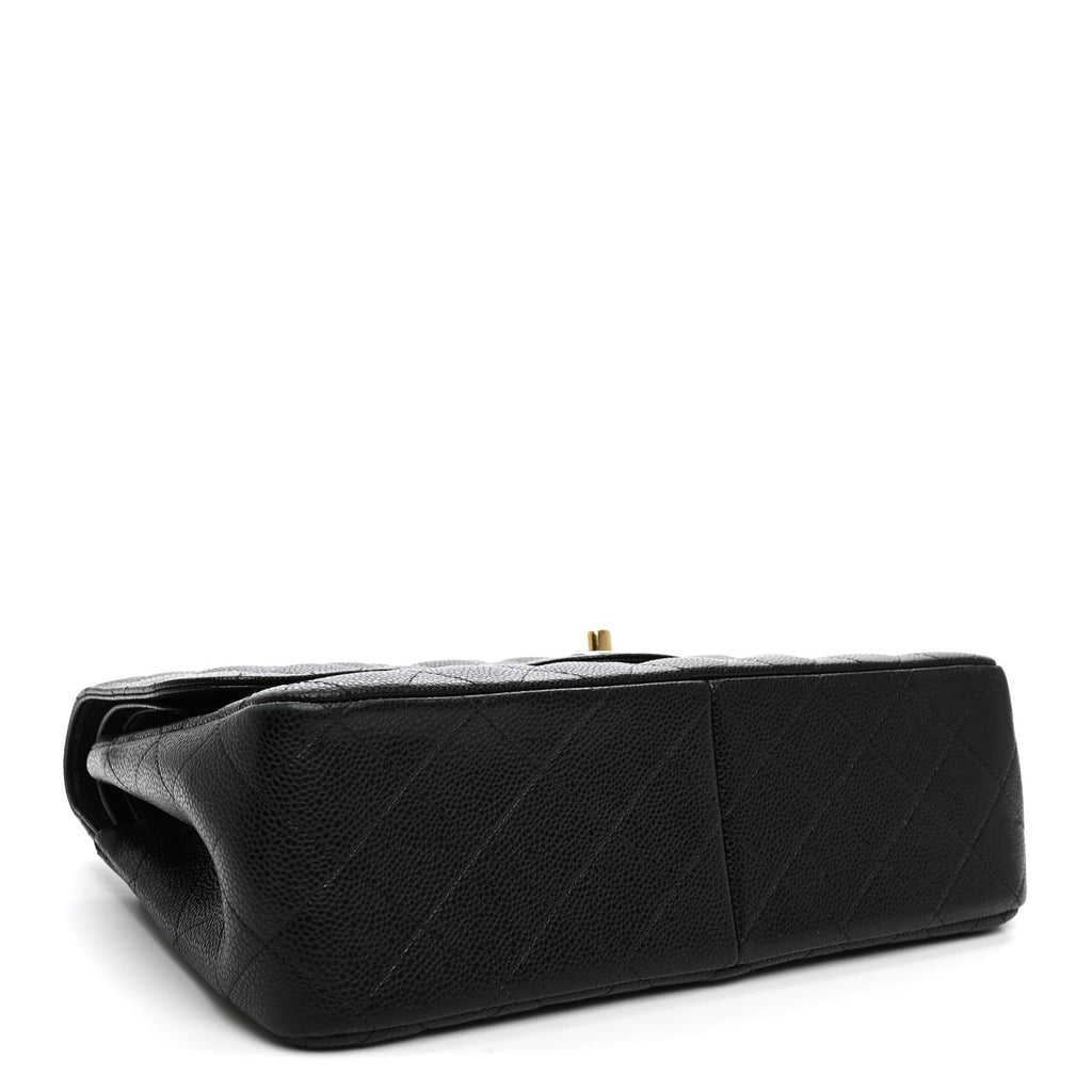 Caviar Quilted Jumbo Double Flap Black wholesalehk.shop