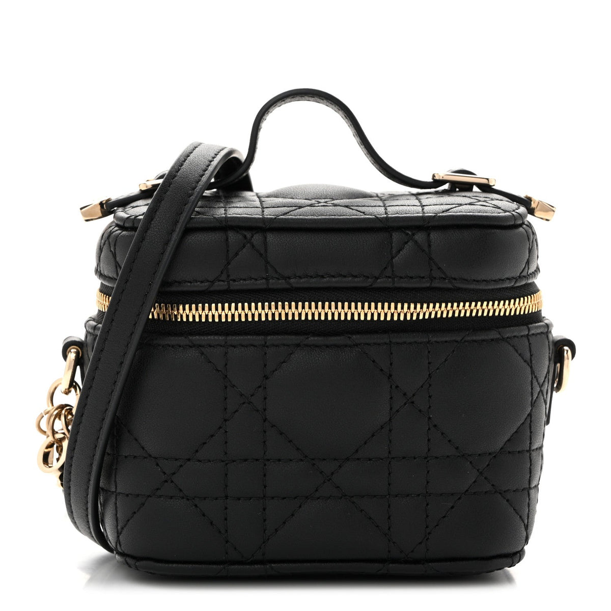 Lambskin Cannage Micro Lady Dior Vanity Case Black wholesalehk.shop