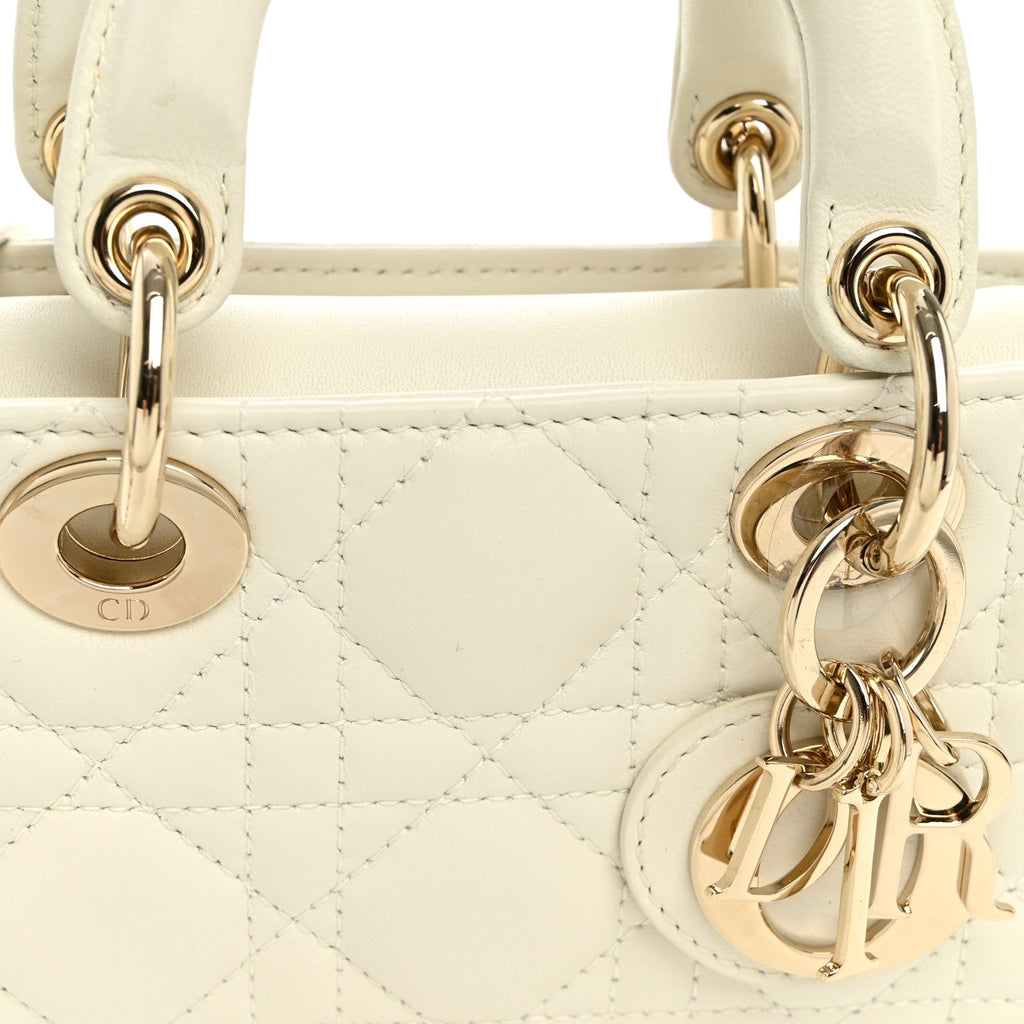 Lambskin Cannage Micro Lady D-Joy Latte wholesalehk.shop
