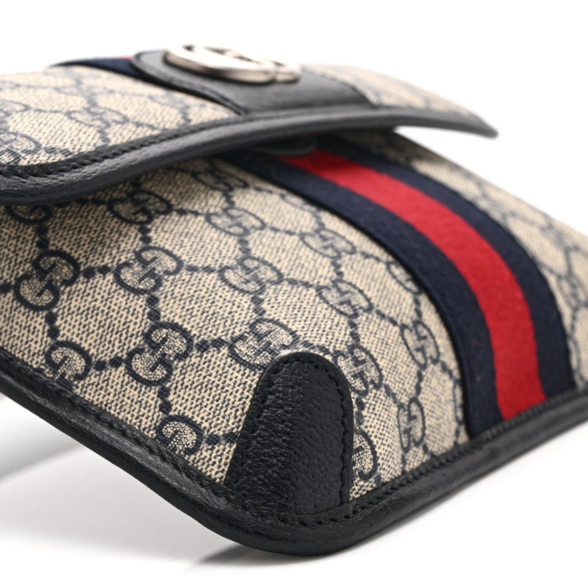 GG Supreme Monogram Web Small Ophidia Belt Bag 90 36 Beige Navy wholesalehk.shop