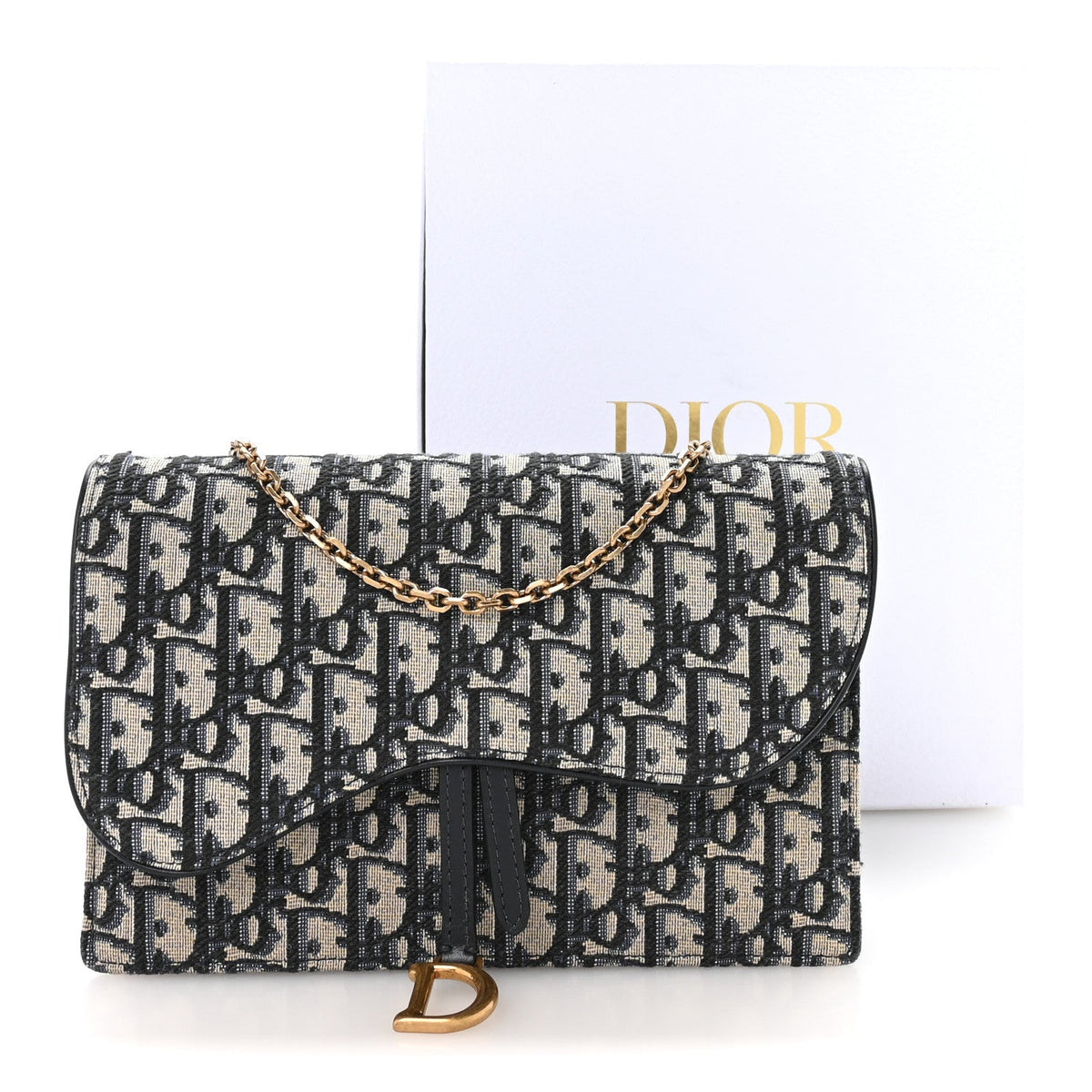 Oblique Saddle Chain Pouch Blue wholesalehk.shop