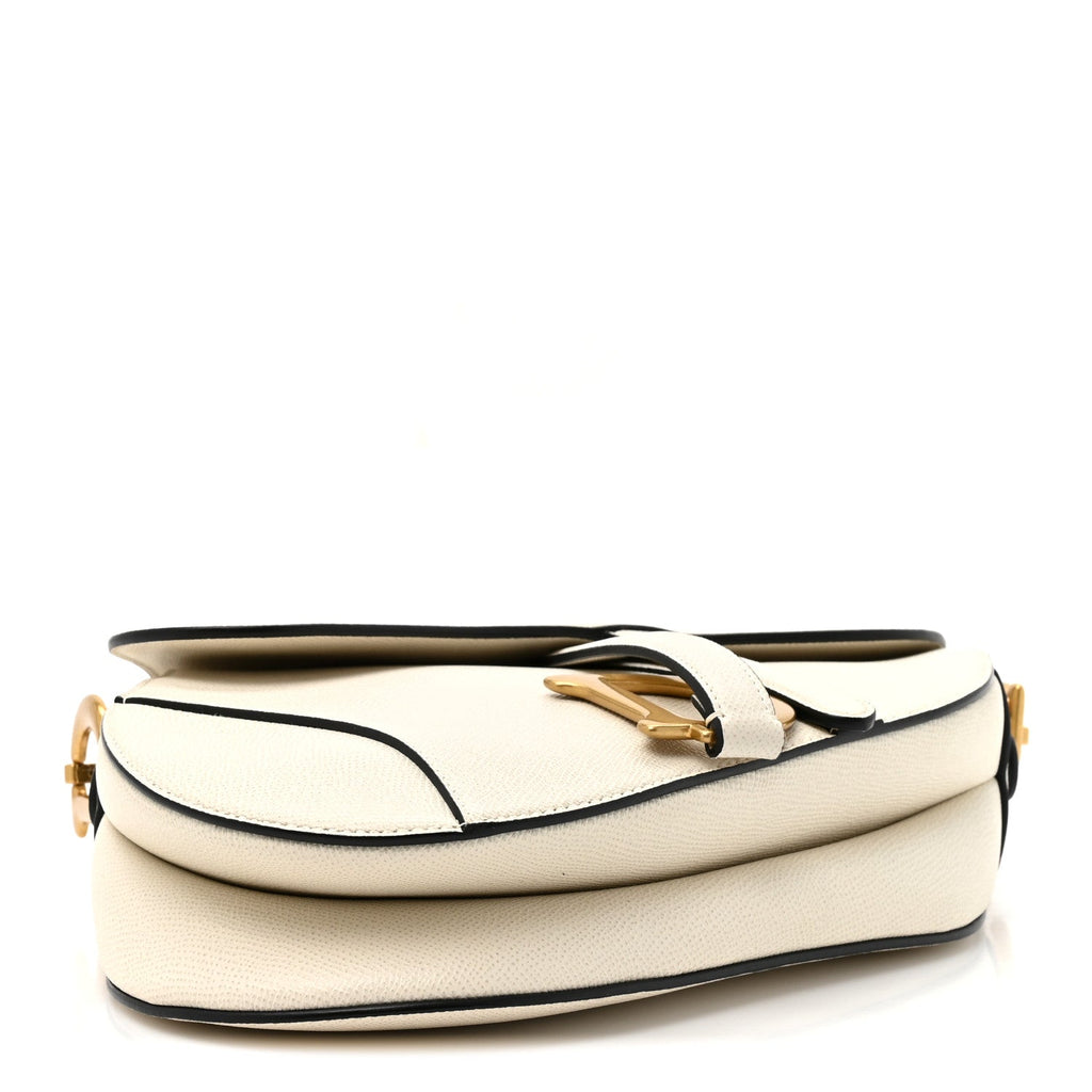 Grained Calfskin Saddle Bag With Strap Latte wholesalehk.shop
