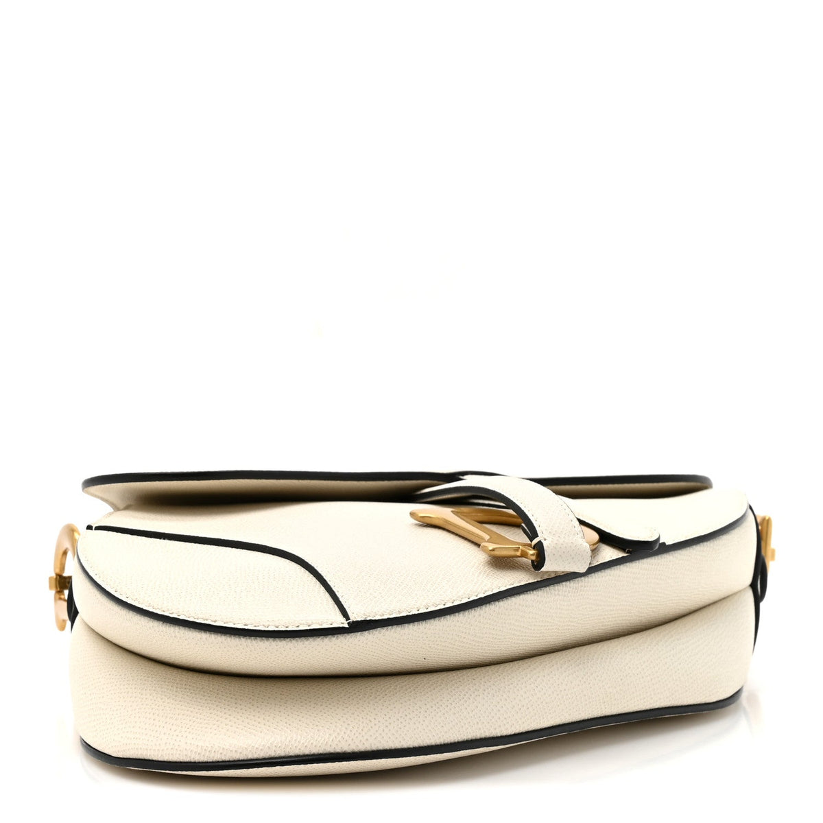 Grained Calfskin Saddle Bag With Strap Latte wholesalehk.shop