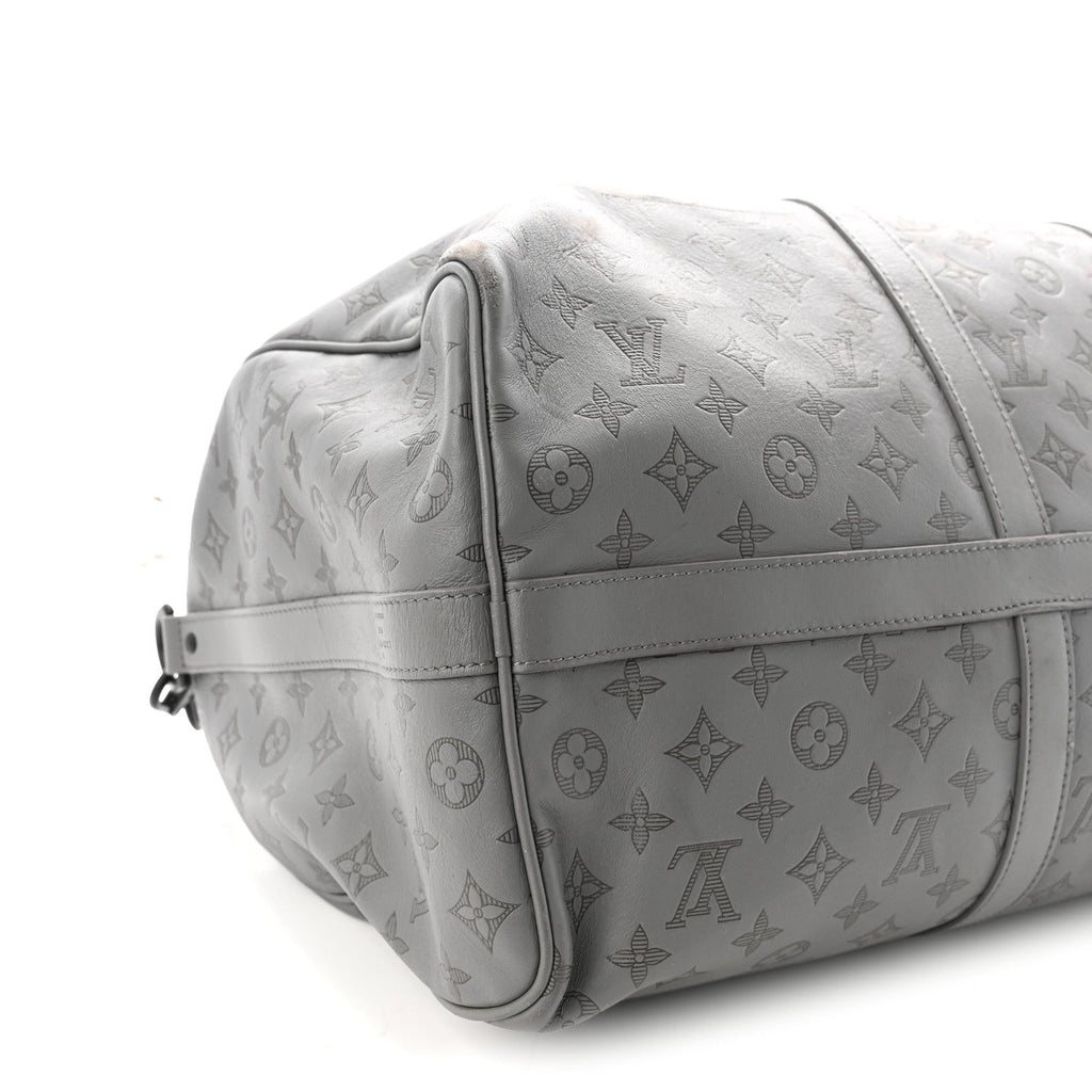 Calfskin Monogram Shadow Keepall Bandouliere 50 Anthracite Gray wholesalehk.shop